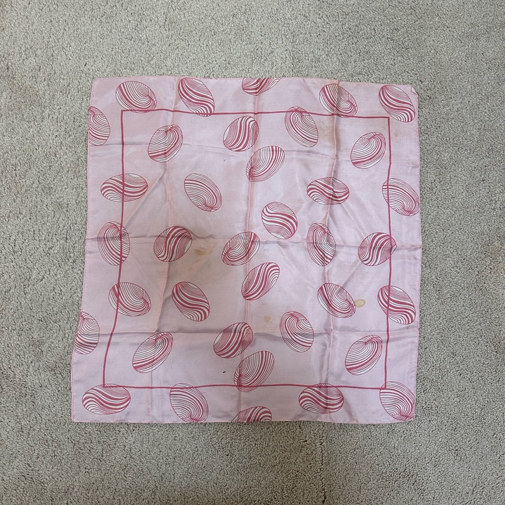 Light Pink Clam Abstract Patterned Silk Scarf